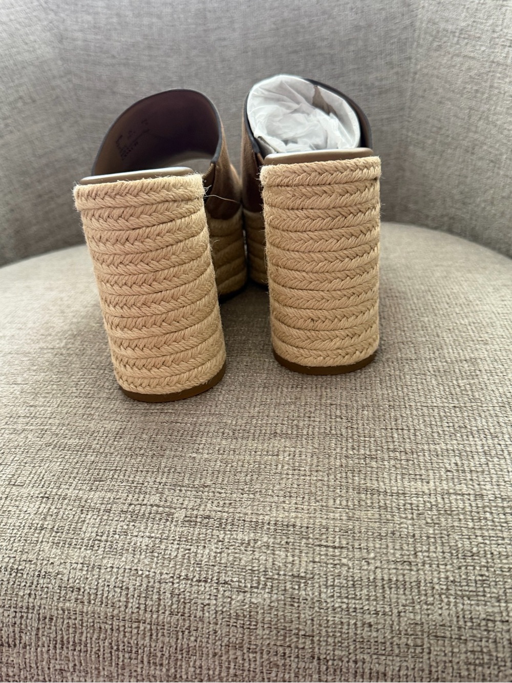 Coach size 7 Brown Suede Espadrille Platform Wedge Slides - Picture 8 of 16